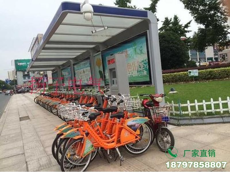 江达县地铁站共享单车存放亭